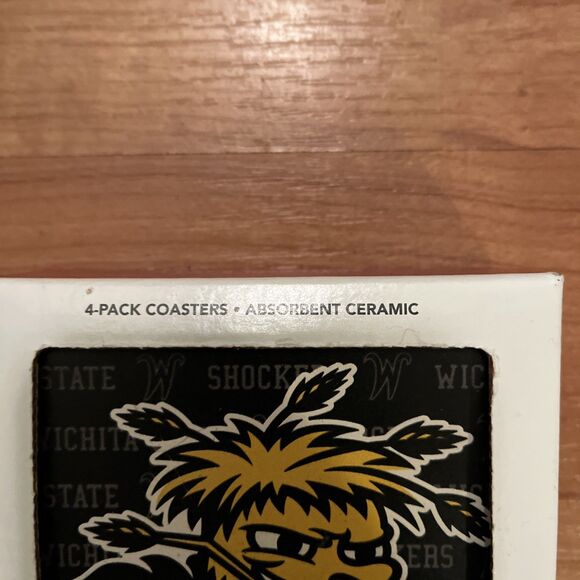 Wichita State University WSU Shockers 4-Pack Ceramic Coasters - Picture 2 of 7